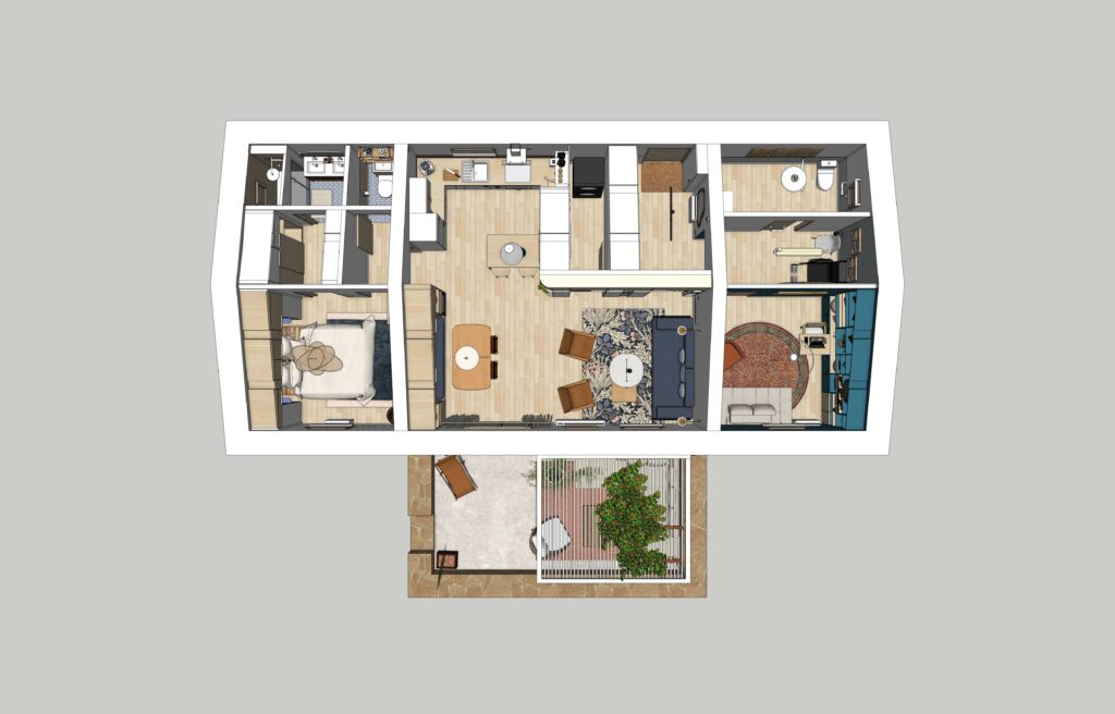 projet d'aménagement, plan appartement Architecture intérieur à Lille