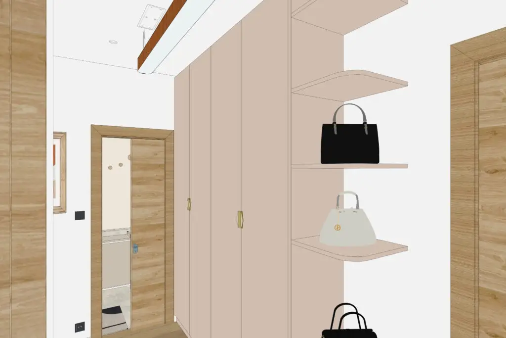 Couloir rénové avec rangements intégrés, appartement 70 m² à Eaubonne