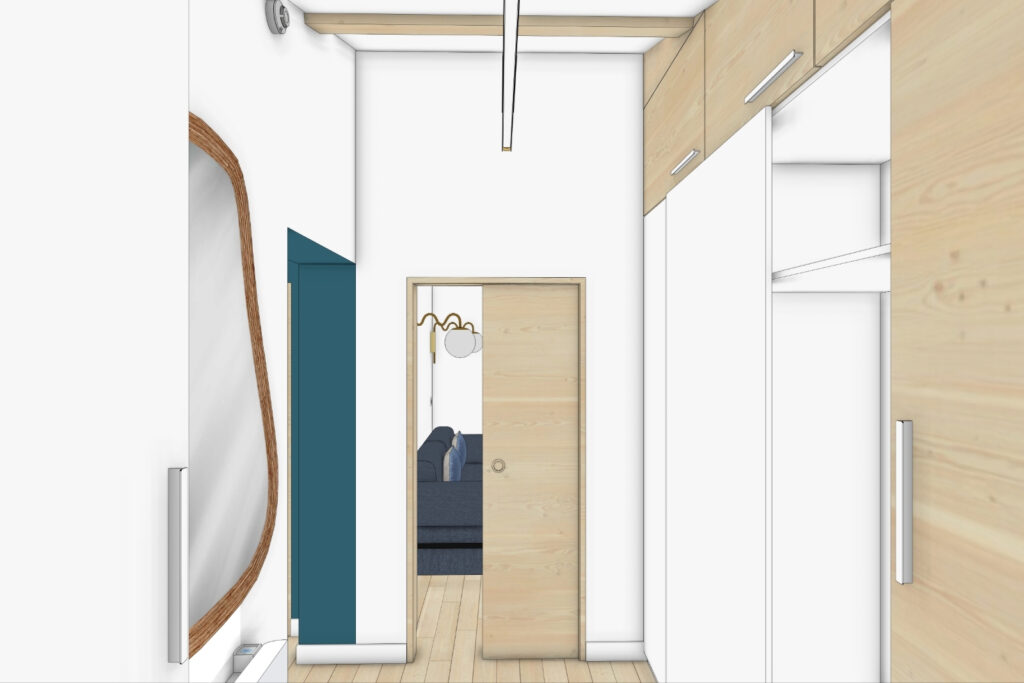Entrée fonctionnelle séparant espace privé et professionnel à Zonza