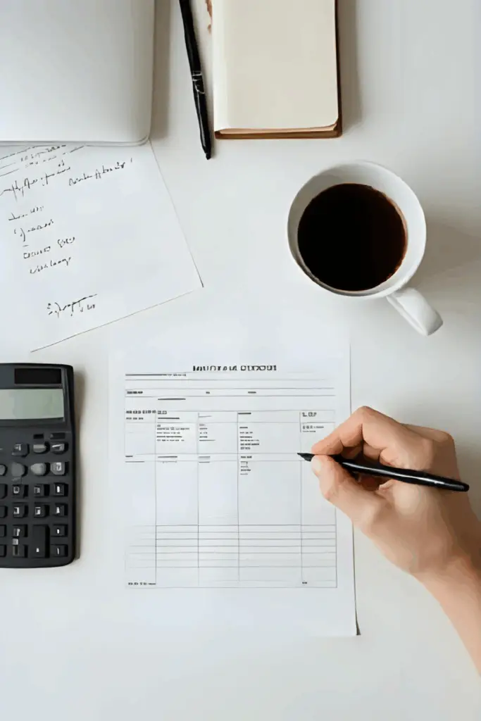 Document administratif d’une architecte d’intérieur en microentreprise.
