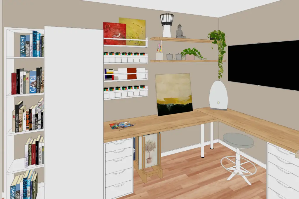 3d-bureau-bibliotheque-peinture