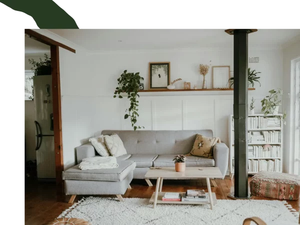 Le scénario habitat en action dans un salon chaleureux Intérieur optimisé et cosy conçu avec un scénario habitat